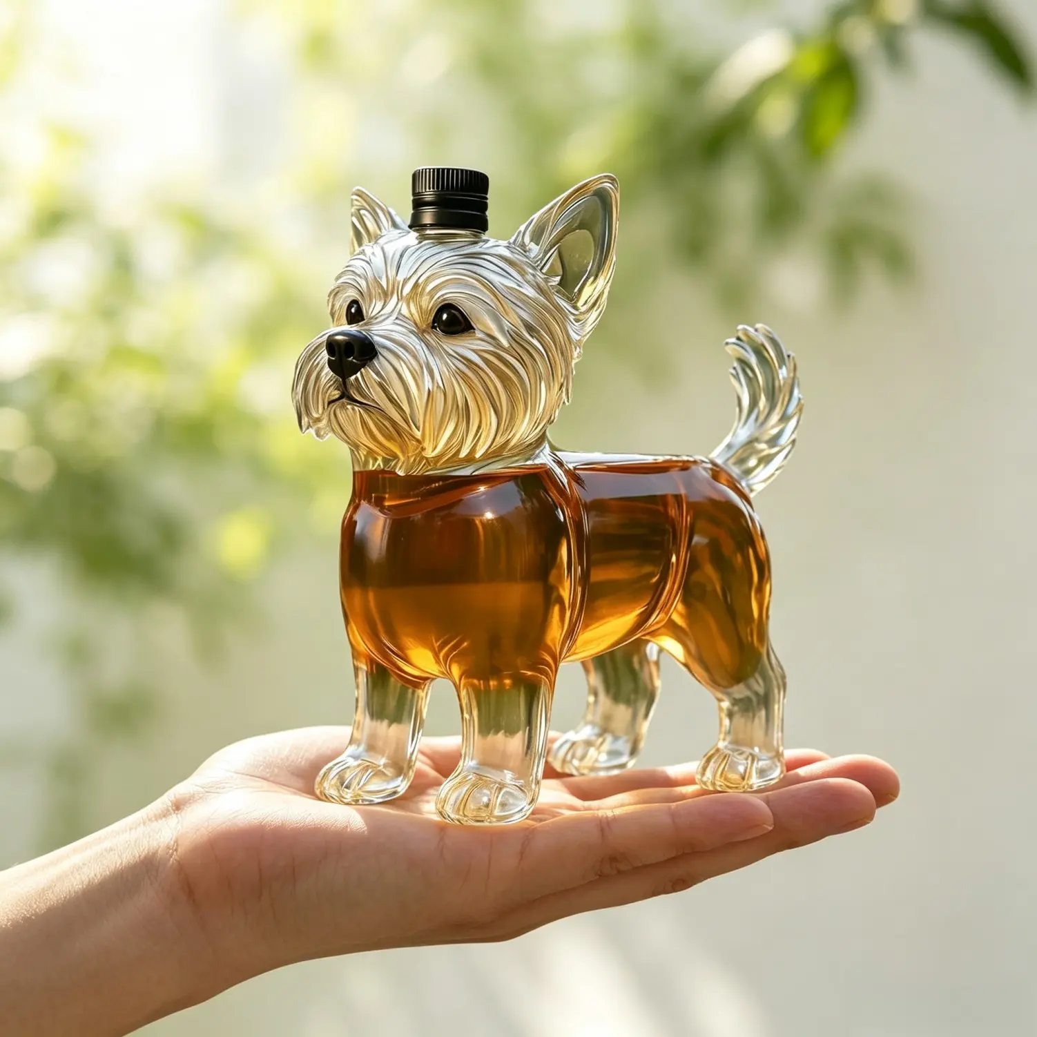 West Highland Terrier Glass Whiskey Decanter, Airtight Puppy Dog Shaped Liquor Bottle, Cute Wine Storage Jar, Unique Gift for Whiskey Lovers