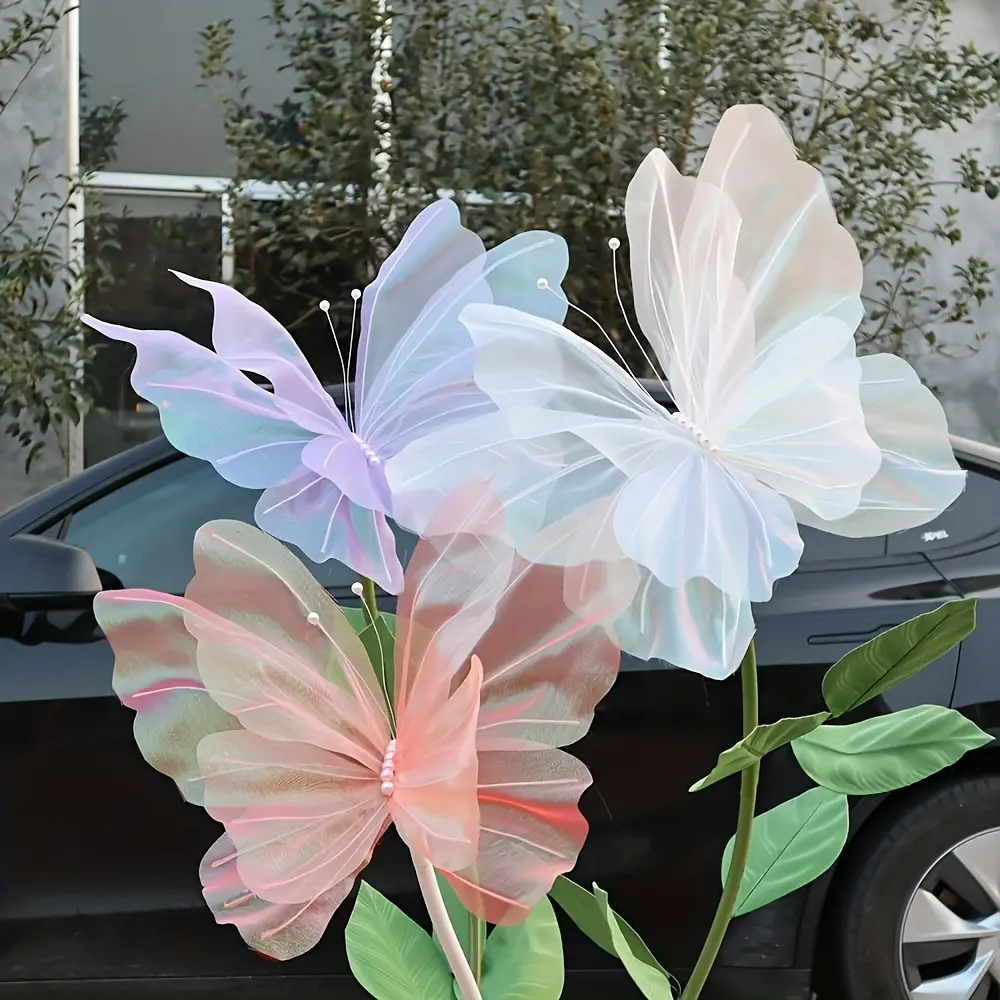 2 pieces of 3D butterflies, artificial butterflies for wedding decoration, fake butterflies for home and garden, bridal and party decoration, festive atmosphere for all seasons, home decoration, outdoor decoration, home decor
