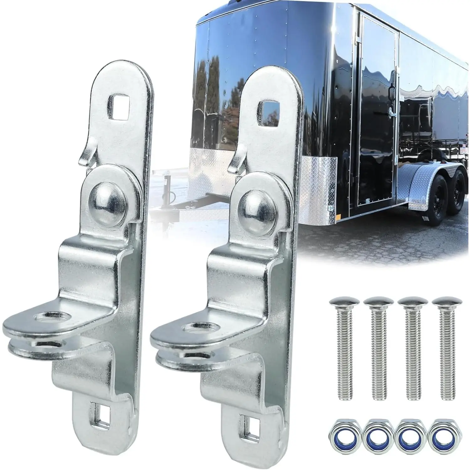 Heavy Duty Cargo Trailer Door Latch 2 Pack Secure Trailer Lock Latch with Hasp Durable Enclosed Trailer Latch for Cargo Doors Comes with Anti-Theft Screws and Anti-Loose Nuts