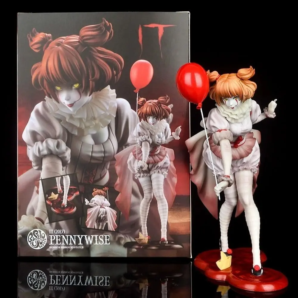 Female Pennywise Figurine, Horror Character Figurines, It Movie Collectible, Unisex Horror Doll, Circus Theme, Perfect for Fans and Collectors