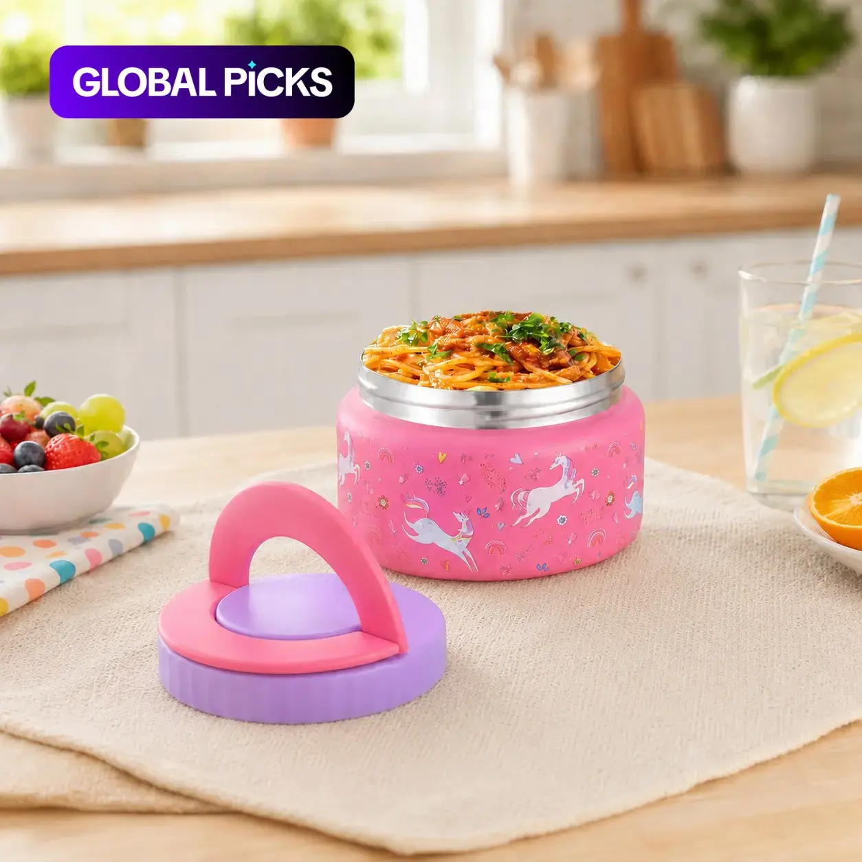 250ML/630ML Insulated Lunch Box, 304 Food Grade Stainless Steel, Leak-Proof Sealed, Cartoon Pattern Soup Bowl, Model 52ays99, Leakproof Lunch Box #GLOBAL PICKS