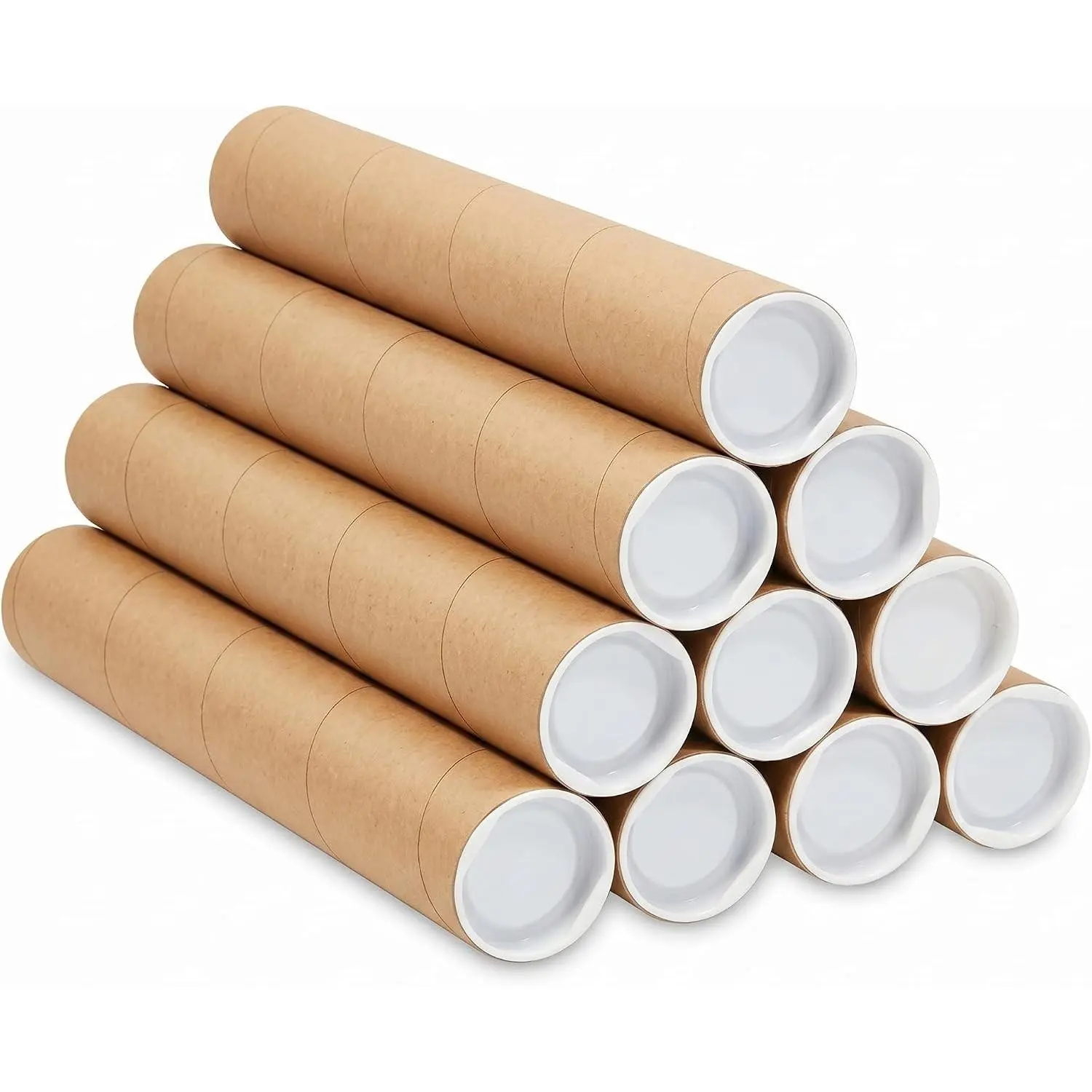 12-Pack 2x15 Inch Kraft Cardboard Mailing Tubes with Caps - Safe Shipping for Posters, Documents, Artwork & Delicate Items