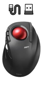 Trackball Mouse, 2.4GHz Wireless, Finger Control, 8-Button Function, Smooth Tracking, Ergonomic Design, Optical Gaming Sensor, For Windows11 and macOS