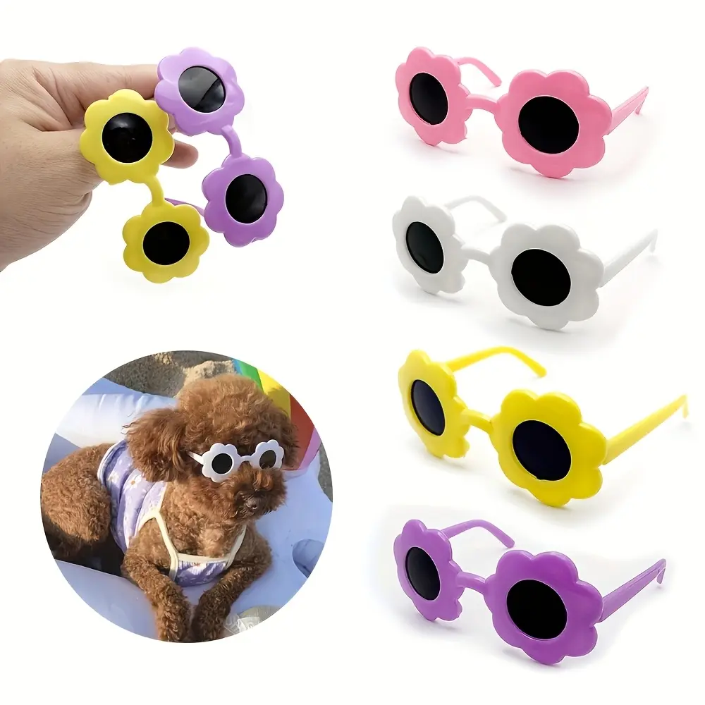 Pet Eyewear Set - 4 Pairs of Cat & Dog Abs Eyewear, 8.4cm (3.31in) Beautiful Photography Props, Decorative Accessories