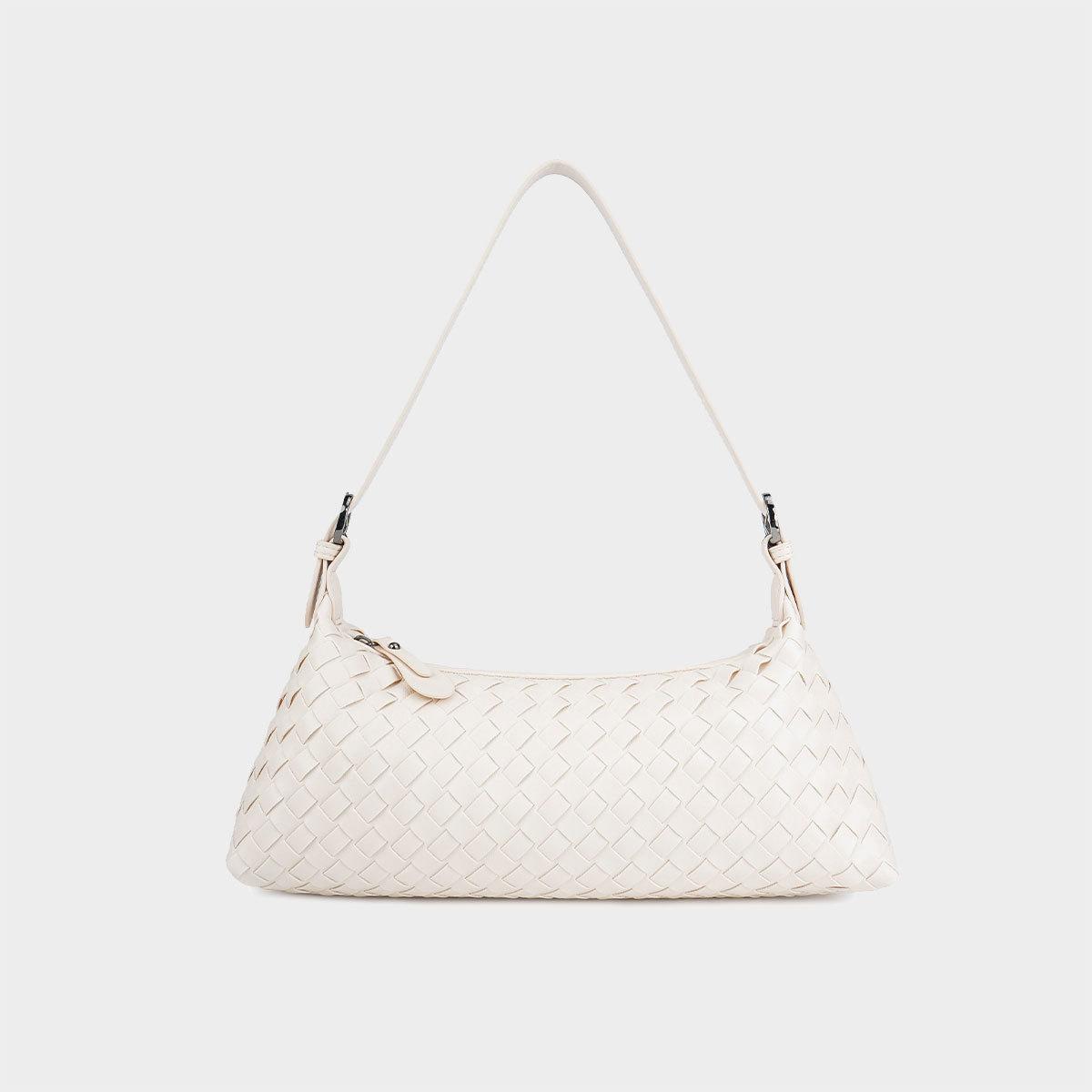 LUNÉ KVI Light Luxury Minimalist Handwoven Crossbody Bag for Women, Versatile and Elegant Crossbody Bag, Exquisite and Fashionable Half-Moon Shoulder Bag