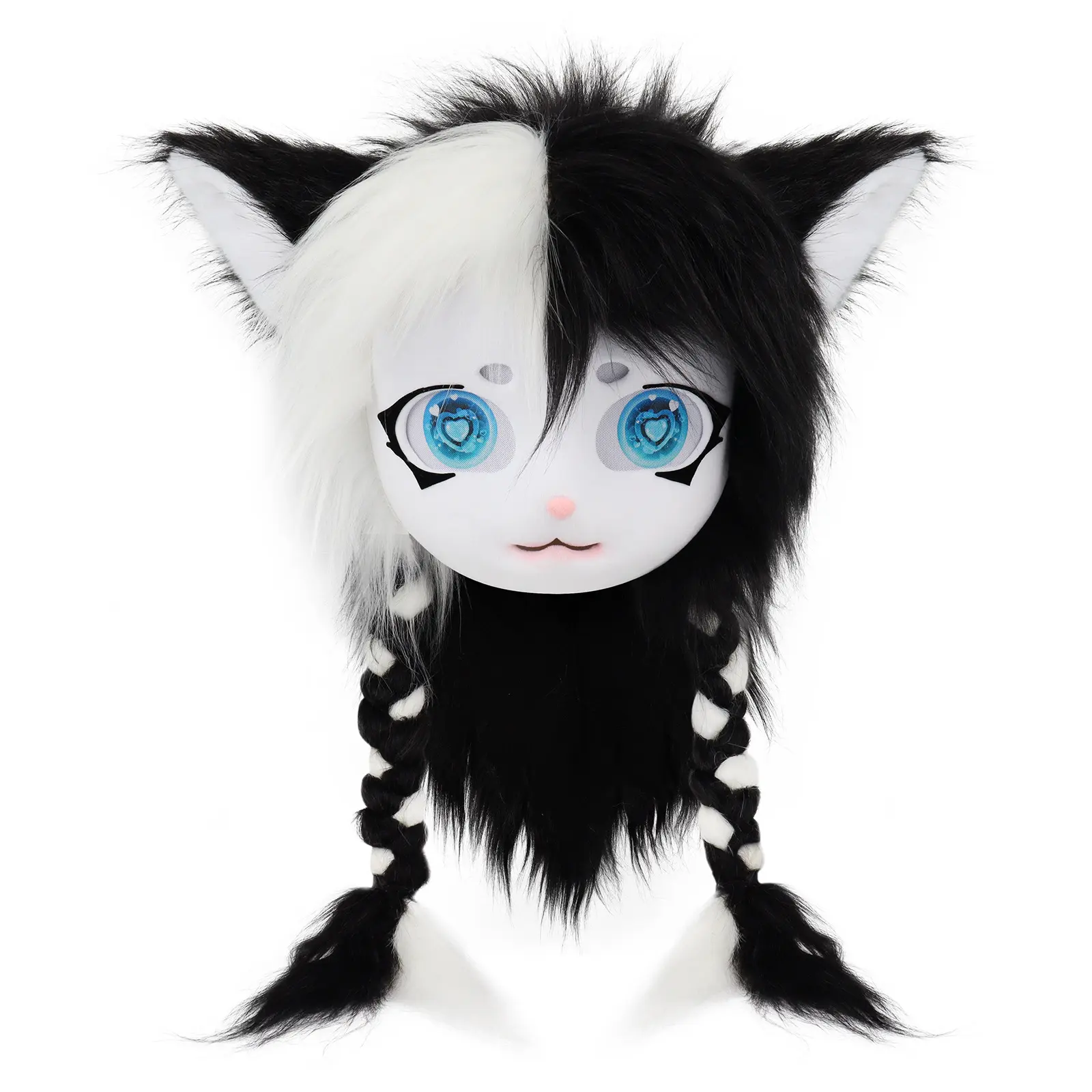 Kig Series Animal Head Costume, Wearable Furry Cat Ear Mask, Handmade Plush Halloween Prop, Fun Party Accessory, Unique Cosplay Gear, Therian Mask