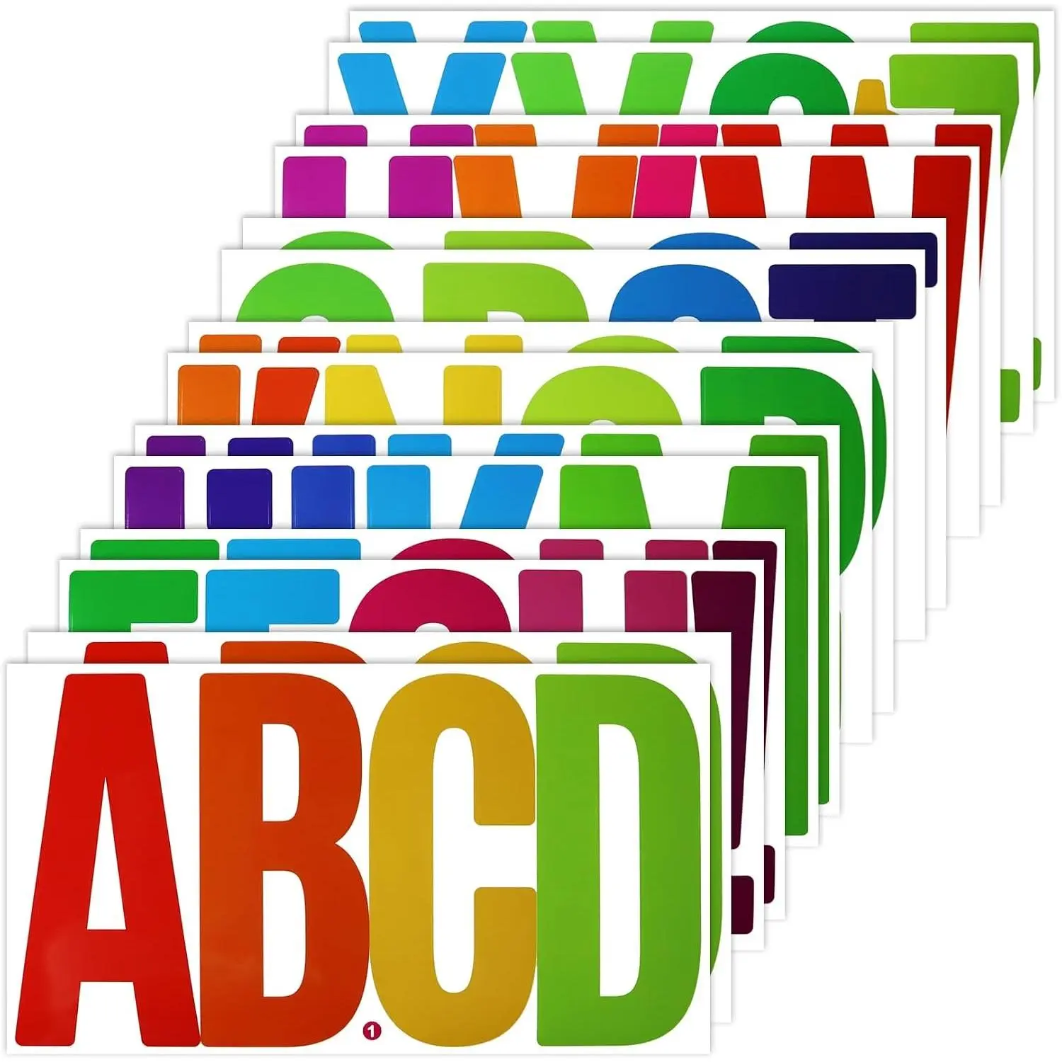 78 Large 6 Inch Multi-Color Self-Adhesive Vinyl Alphabet Stickers, 14 Sheets – Letter Decals for Mailboxes, Doors, Trucks, Classroom Decor & Outdoor UseGift