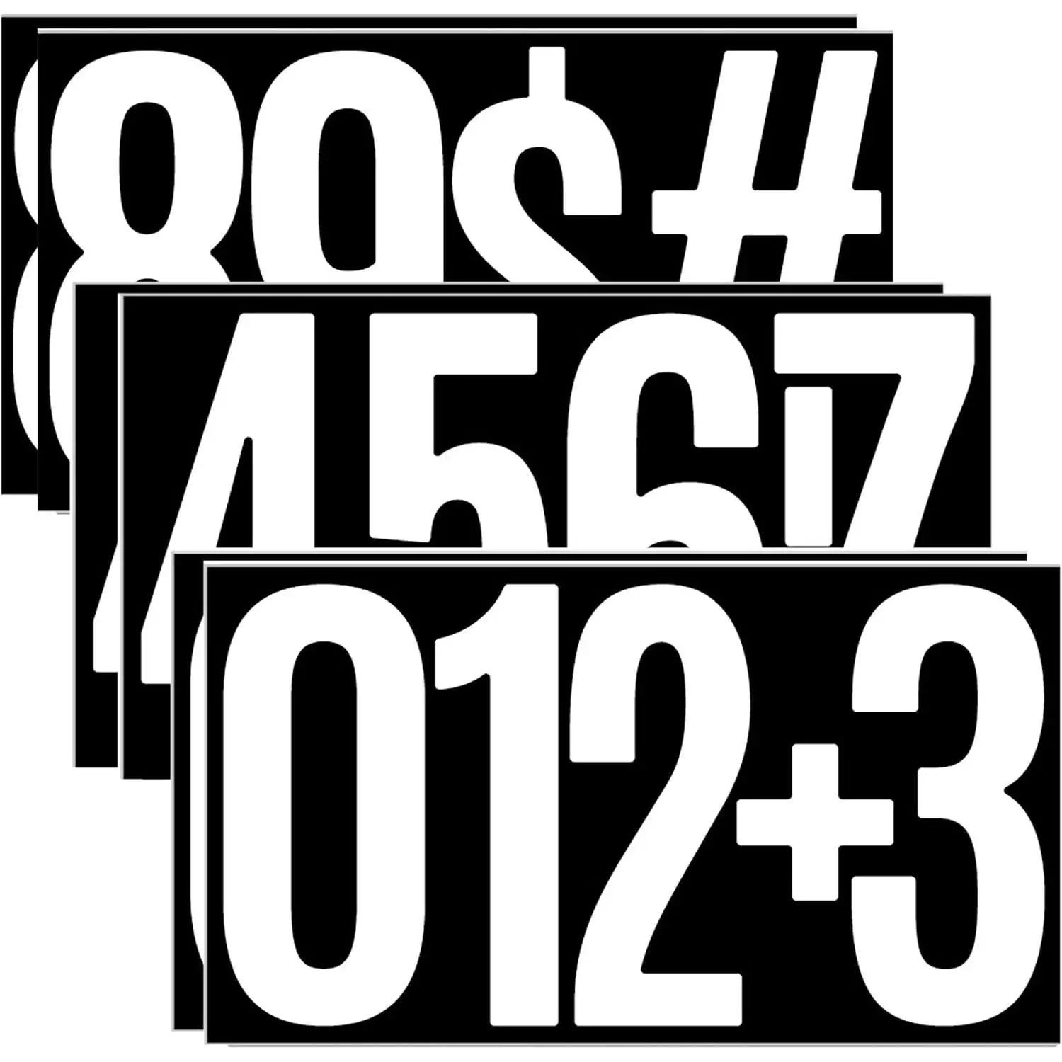 6 Sheets Large Mailbox Numbers Stickers 30 count Letter and Numbers Stickers  Letters ffor Crafts Outdoor Sign Wall Mailbox Windows Doors Poster Board, Homes, Businesses, Address Numbers (White)