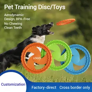 Soft Anti-Bite Dog Frisbee Toy Silicone TPR Interactive Teeth Cleaning Outdoor Training Frisbee Pet Supplies