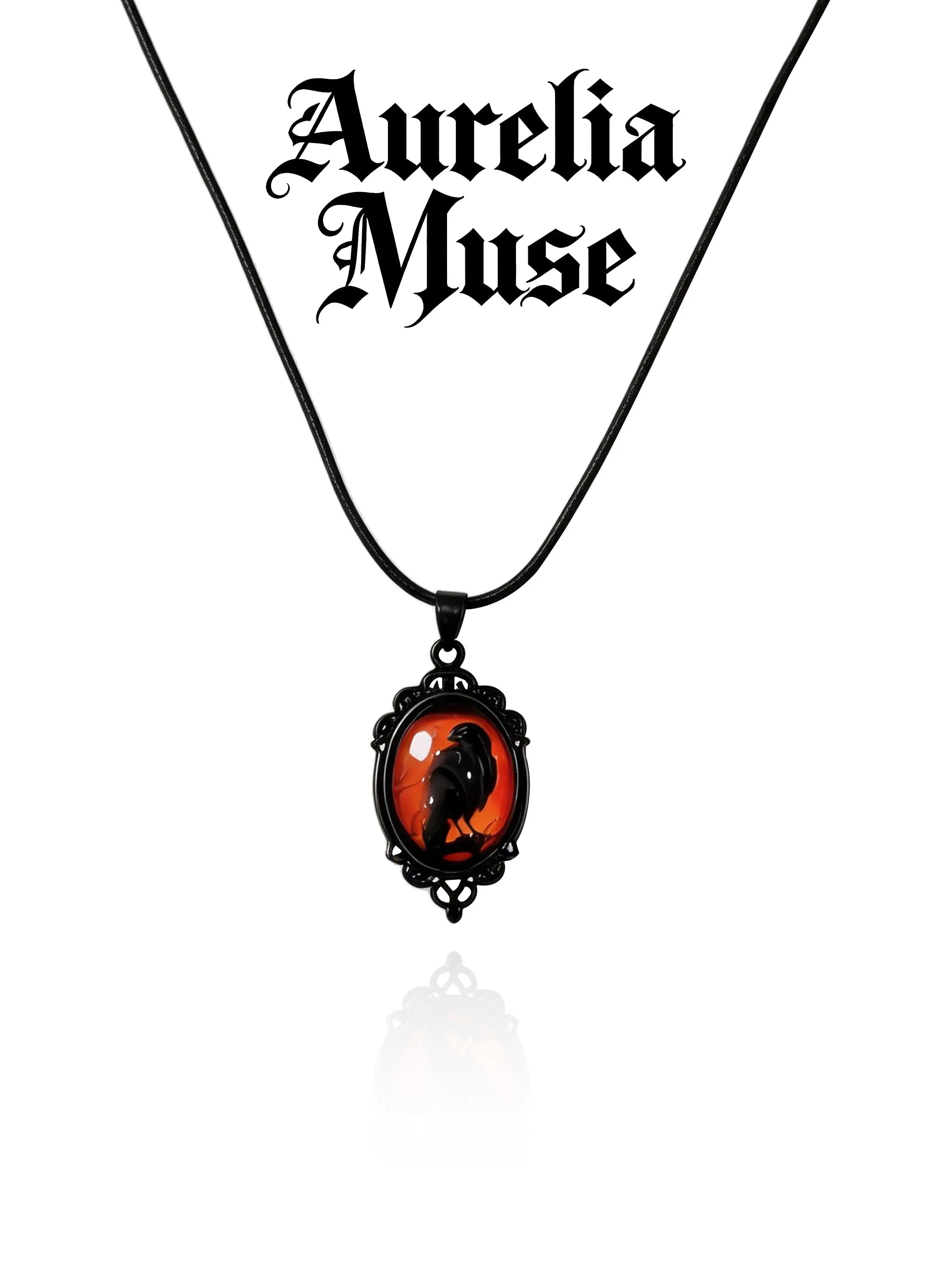 Halloween Gothic Blood Raven Pendant Necklace Retro Dark Academic Delivery Gothic Glowing Rose Pendant Gothic Jewelry for Women