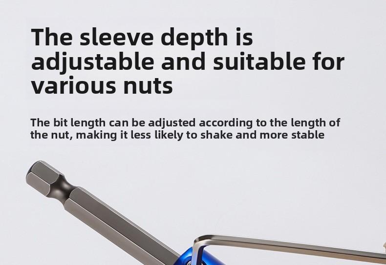 New cross-border blue hexagonal socket wrench, three-in-one multifunctional air screwdriver socket, manual tool with strong magnetic bit