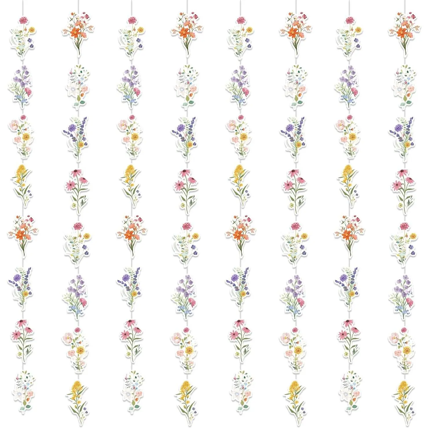 8 Packs Wildflower Paper  Garland Birthday Decorations, Flower Party  Bridal Shower Floral Birthday Decor for Girls Women, Spring Summer Wedding Ceiling Decoration