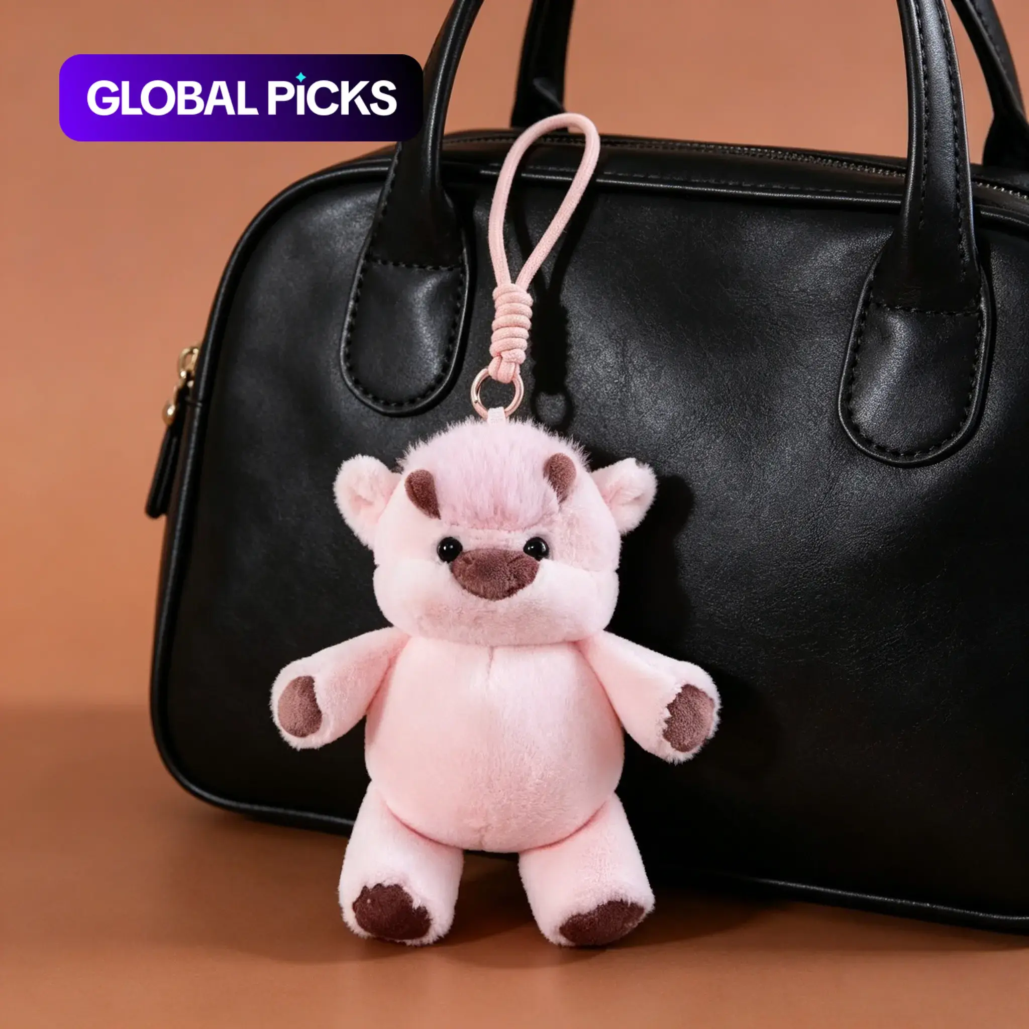 Cute Running Cow Plush Pendant Keychain Kawaii, Bag Accessory, Pants Decoration, Perfect Gift for Friends, Party Souvenir #GLOBAL PICKS