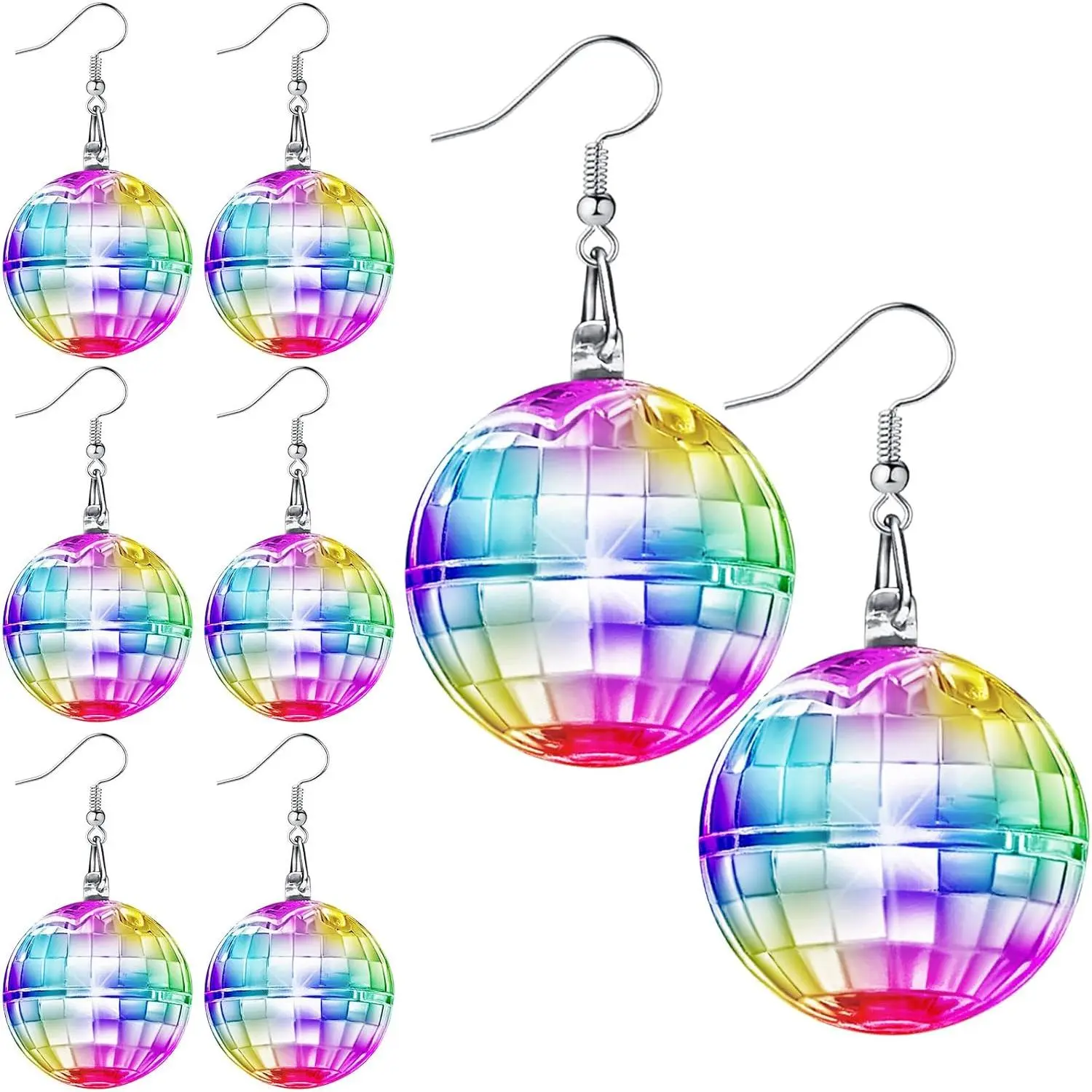 4 Pairs Light up Disco Ball Earrings for Women 70s 80s  LED Light Glow Earrings for Women Girls Disco  Gifts Bachelorette Dance Costume Accessories