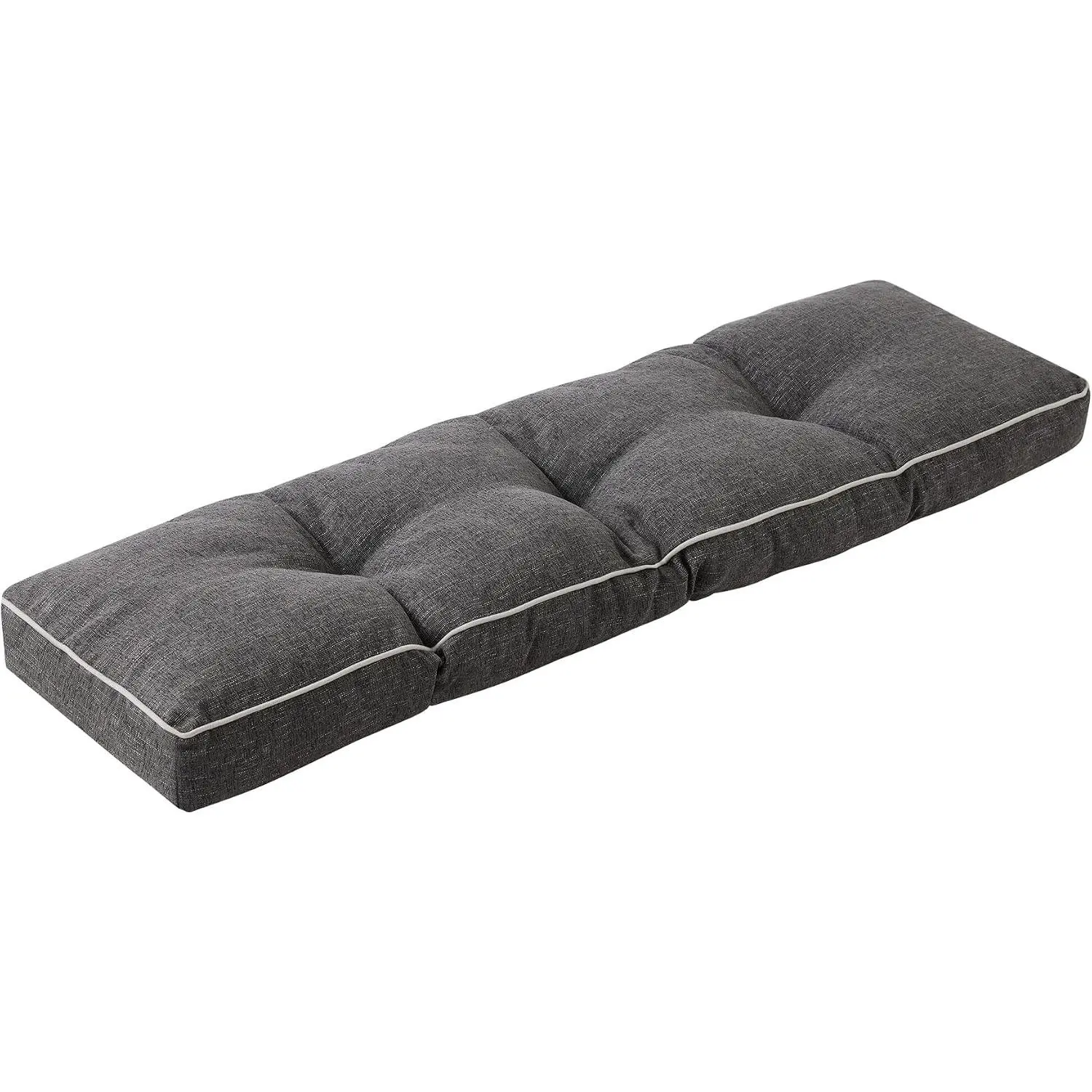 Bench Cushion, 42 x 16 Inch Patio Furniture Cushions with Durable Ties, Soft Memory Foam Bench Cushions for Indoor/Outdoor Furniture with Non-Slip Bottom, Kitchen&Dining, Dark Grey