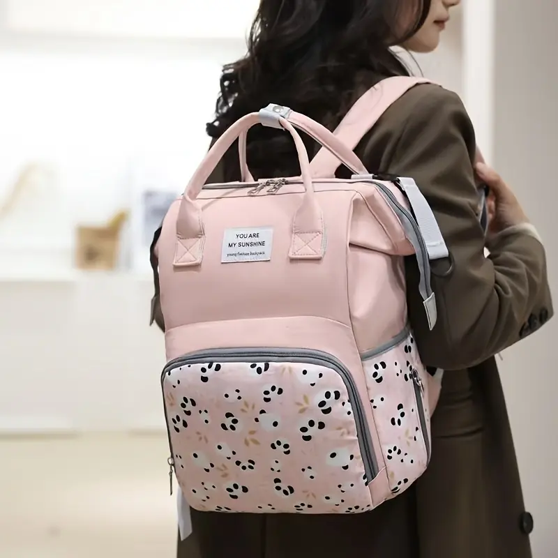 LM 2026 New Parent Bag for Women, Large Capacity Maternity Backpack with Baby Carrier for Strollers, Laptop-Friendly Double Shoulder Bag