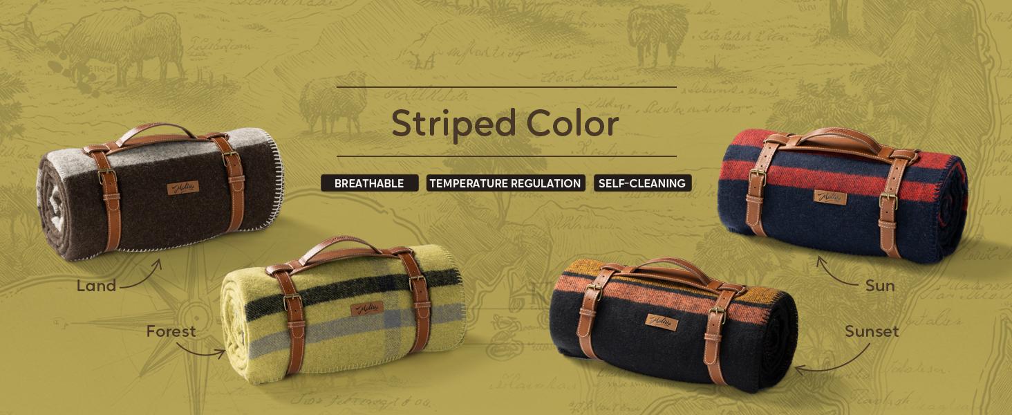 100% Wool Blanket, 62" x 86", Warm, Thick, Washable, Military Wool Blanket, Great for Camping, Outdoors, Sporting Events, Kits