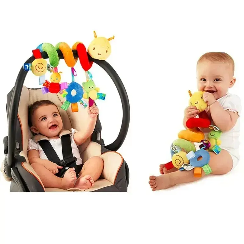 Cute Musical Spiral Hanging Baby Toy, Activity Rattle for Crib, Stroller & Car Seat, Travel Sensory Toy for Newborn Boys & Girls