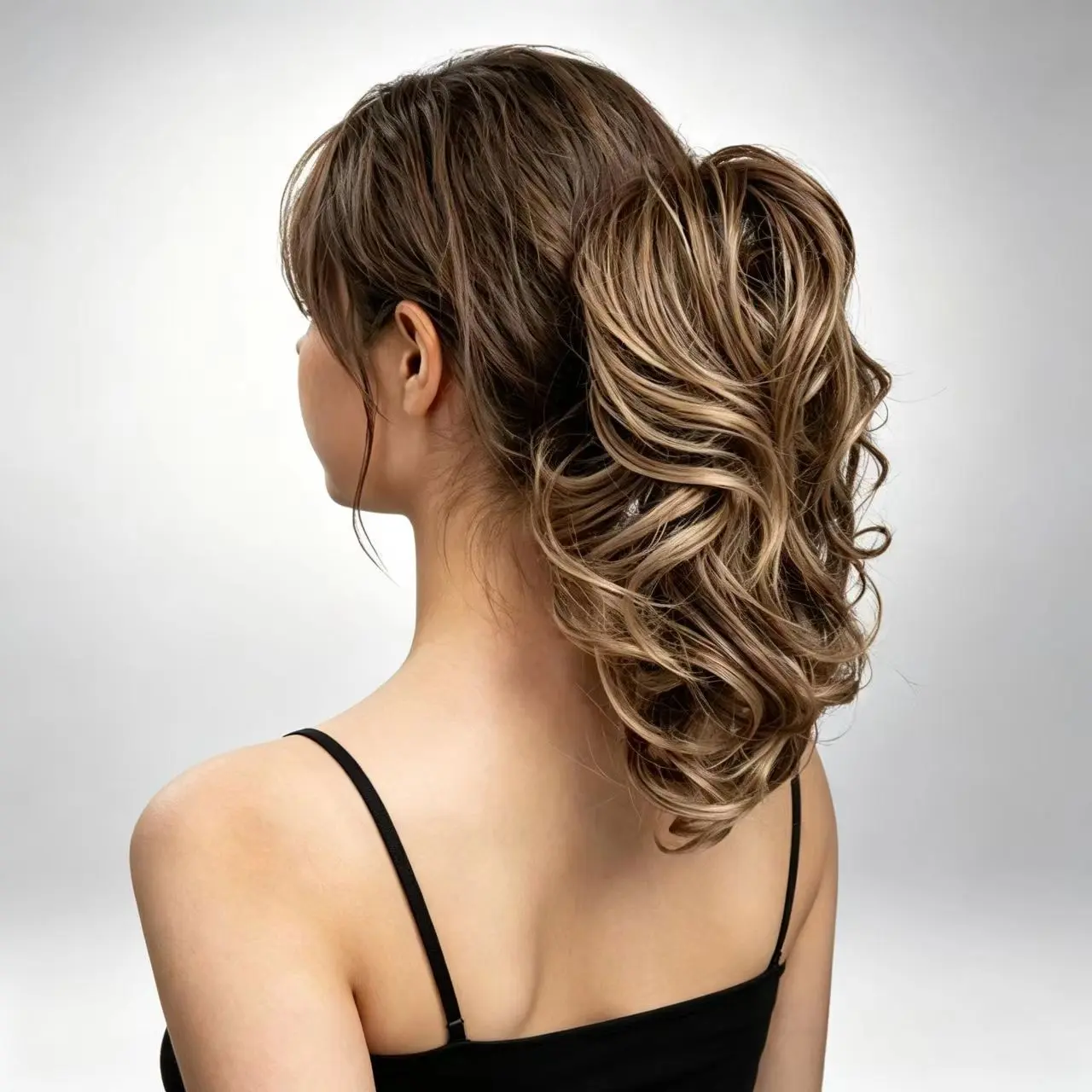Messy Voluminous Short Curly Hair Clip-On Ponytail Wig, Realistic Fiber, Adjustable Clip-Style Lazy Ponytail, Natural Look, Easy-To-Wear Hair Bundle