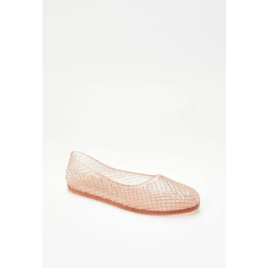 Women's Jelly Ballet Flats, Slip-On Casual Shoes with Grid Texture, Waterproof and Lightweight for Beach & Pool, Casual Flats, Footwear, Jelly Shoes, Beach Day, Flat Sole Keeps Steps Light And Easy