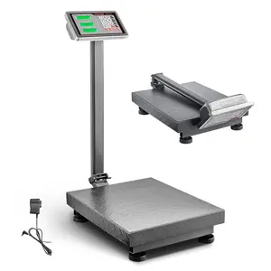 Computing Digital Platform Scale, 660 lbs Load, 0.1 lbs Accuracy Computing Floor Scale with LB/KG, Tare, Price Calculator, Stainless Steel  Display for Boxes, Luggages, FCC Listed