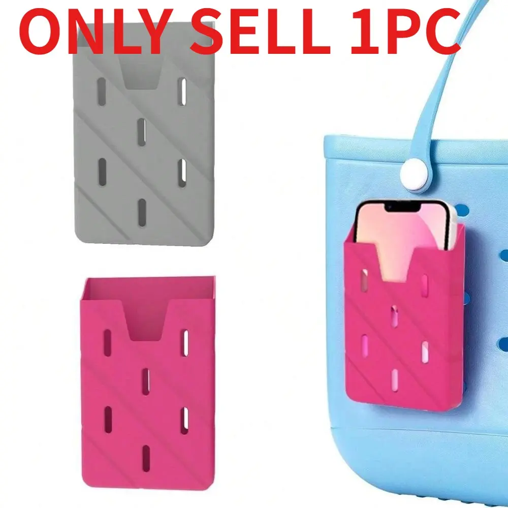 Waterproof Silicone Phone Storage Holder Fit for Beach Bags, Rubber Phone Sleeve With Charging Cutout, Versatile Storage Caddy for Travel Tote Bags, Great Accessory for Beach, Pool, Shopping & Trips
