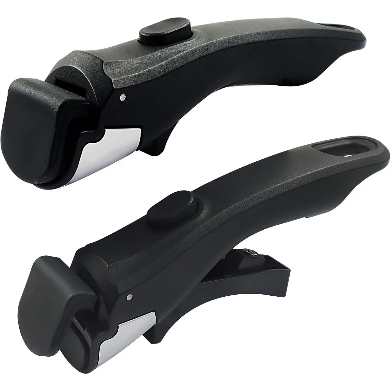 2pcs PVC Removable Kitchen Pot Handles - 7.5in Heat-Resistant Detachable Replacement, No Drilling Required, Slip-Preventing, Universal Fit for Cookware Pans & Pots (Black, with Handle)