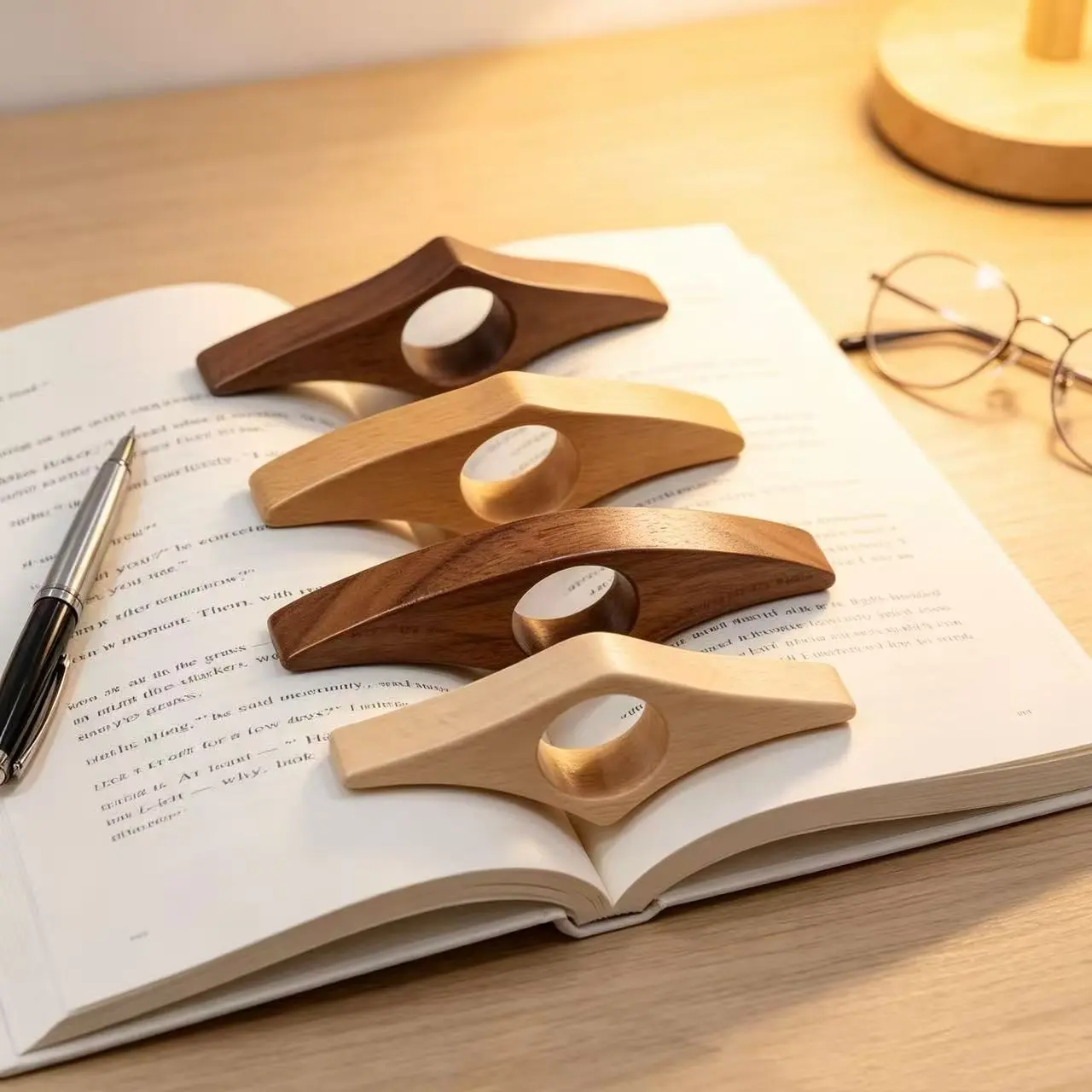 4pcs Thumb Book Support Finger Ring, Book Page Clamp, Book Press, Essential Reading Accessory, Durable Design, Perfect for Books & Magazines