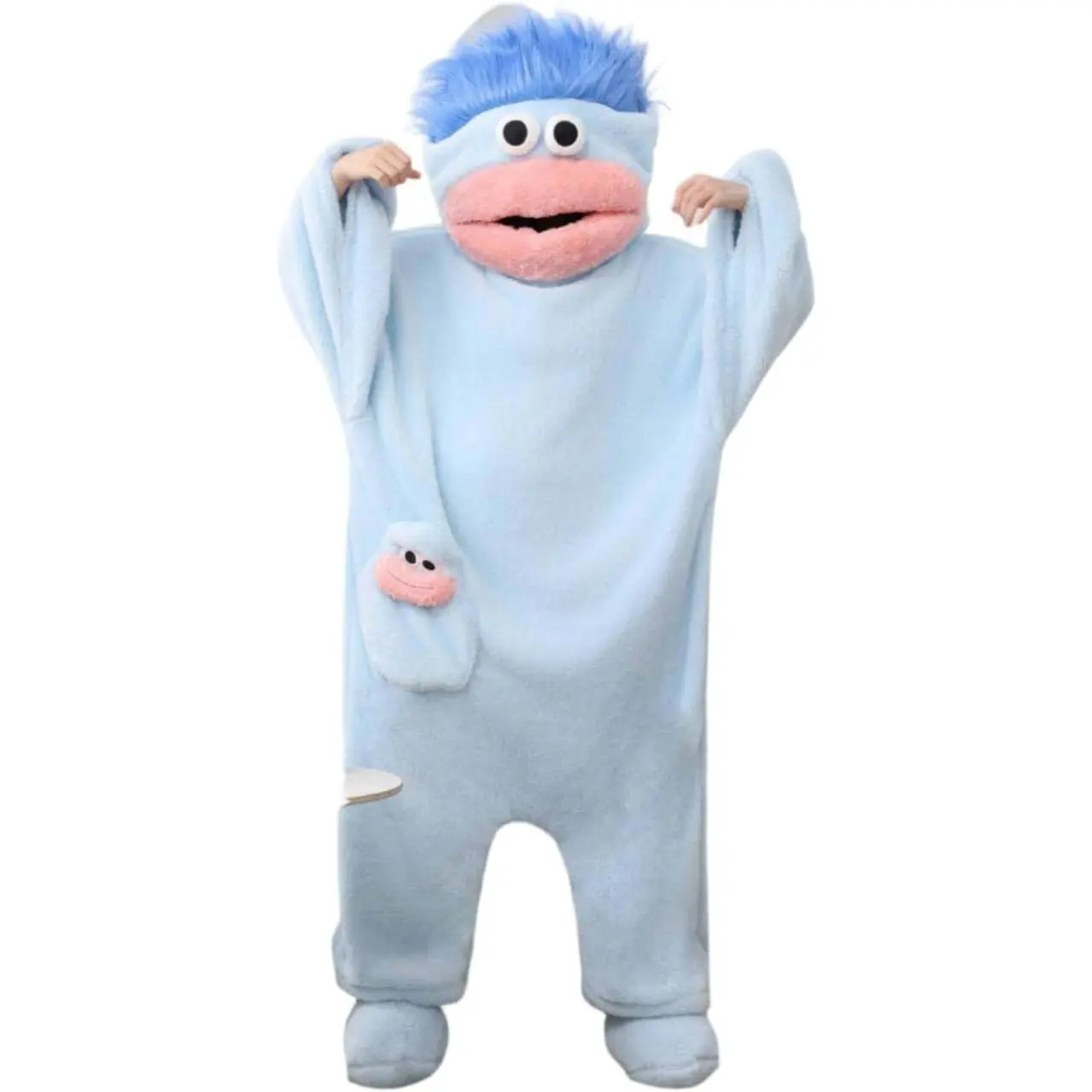 Ultra Soft Cozy Unisex Adult Big Mouth Monster Onesie, Coral Fleece Plush Funny Hooded Pajamas with Googly Eyes & Comb, Oversized Full-Body Long Sleeve Warm Sleepwear for Home Loungewear Halloween Party Cosplay & Holiday Gift"