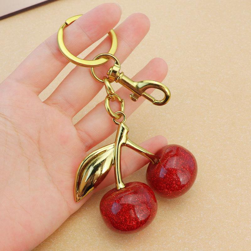 Nine styles of crystal cherry pendants, suitable for coach bags, women's handbags, shoulder bags, and keychain accessories anniversary,wedding Stylish Playful Charm Backpack Charm purse accessories bag charm