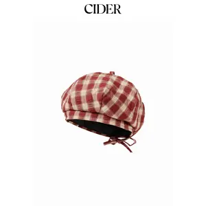 Cider BOWKNOT & GINGHAM BERET HAT