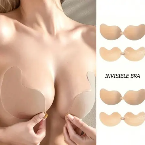 2/4/6PCS Silicone Sticky Bra for Women, Invisible Backless Adhesive Underwear, Strapless Push-Up Bra for Low Cut Clothes, Ideal for Special Events, Summer