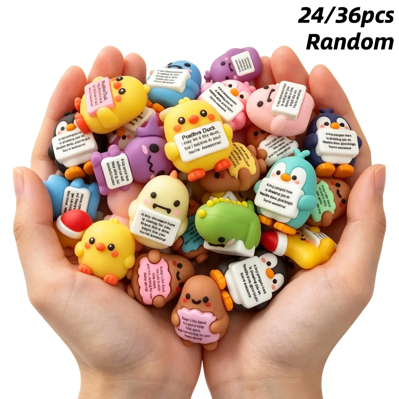 【Black Friday】24/36-Piece Set of Random Mini Inspirational Figurines, Emotional Support Gifts, Aesthetic Desk Decor and Stocking Stuffers for Halloween, Thanksgiving and Christmas, Great for Family, Friends and Colleagues