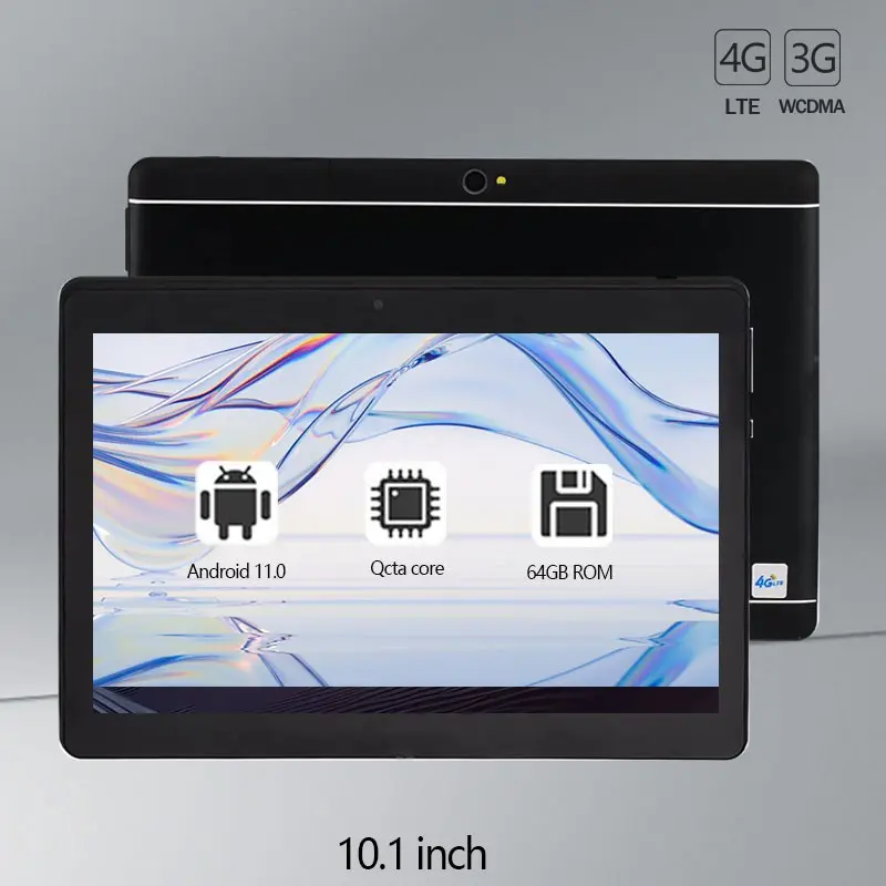 10.1 Inch Touchscreen Tablet, 4g Lte Network, 1280x800 IPS Display, 4GB RAM 64GB ROM, Android 11, High-Performance Mobile Device