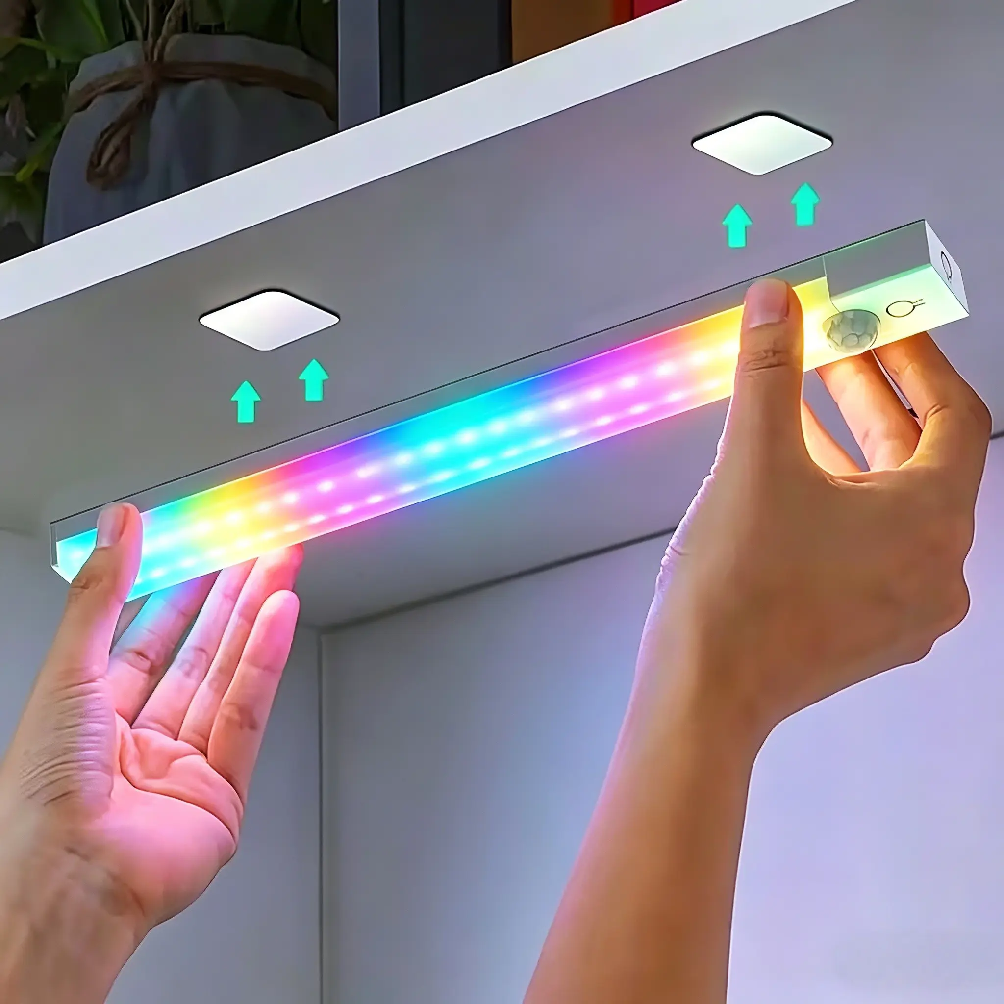 LED Colorful Light Strip, 30cm USB Rechargeable, Magnetic Installation, Adjustable Brightness, Ideal for Interior Led Lighting, Bedroom, Kitchen, Living Room, Party Decor