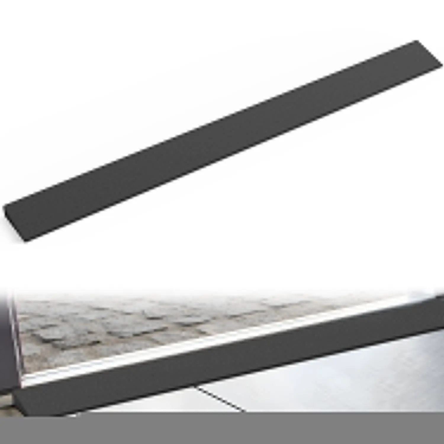Nilight 1-in Rise Natural Rubber Threshold Ramp, 39.4x3.2x1 in Wide Low Profile Cuttable Ramp for Outdoor Tile/Concrete Use, Seamless Threshold Pass, Heavy-Duty 2000 lbs Capacity, Customizable Fit, Effortless Access for Wheelchair Users, Eco-Friendly