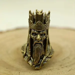 Skeleton King Brass Knife Beads EDC DIY Paracord Woven Bracelet Lanyard Pendants Head Sculpture Outdoor Tool Hangings