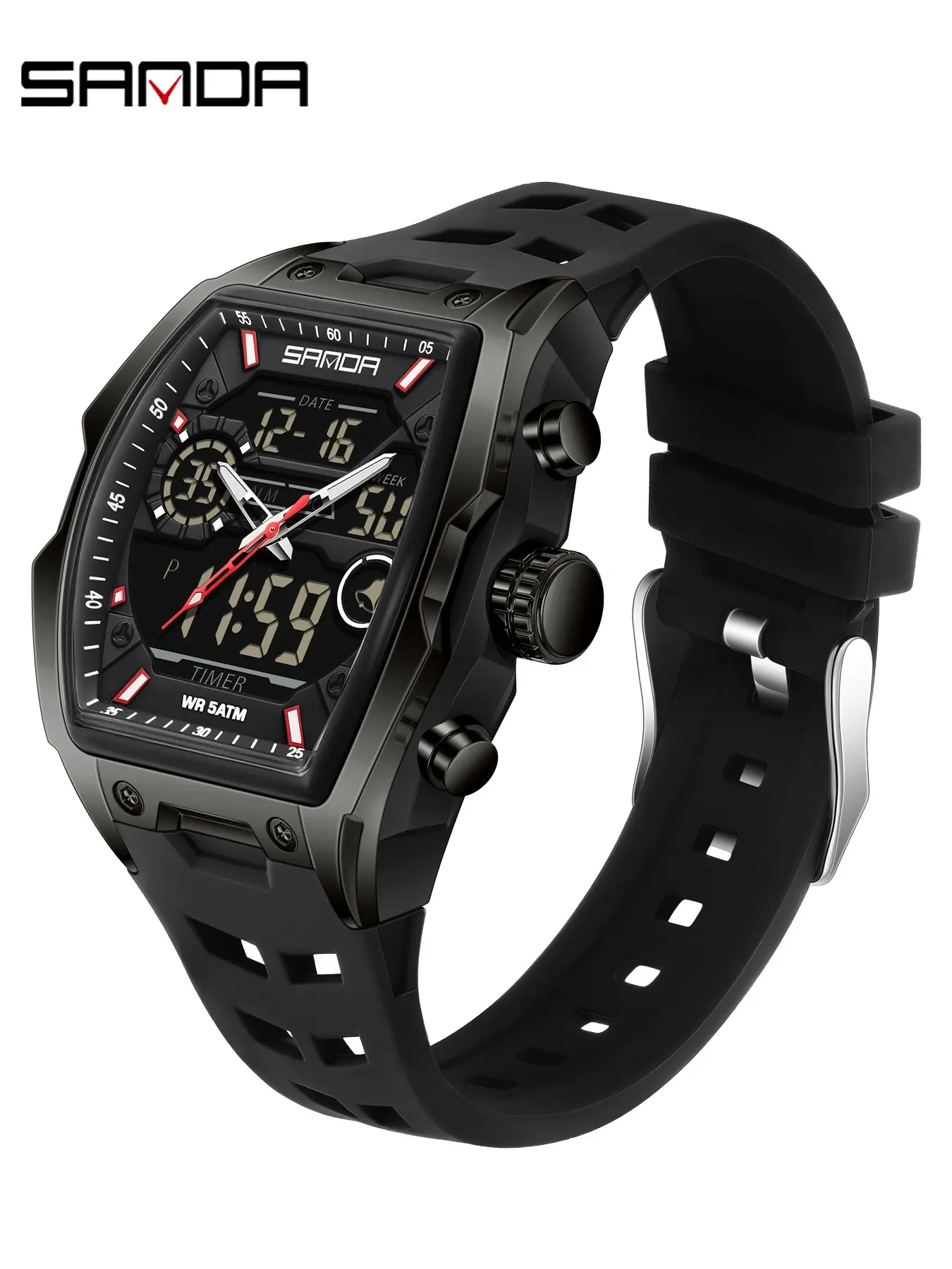 Brand Watches For Men Waterproof, Casual Business Mens Watch, Dual Display Digital Men's Quartz Wristwatches, Multifunctional Digital Watch, Alarm Clock Stopwatch Week Date Multifunction Analog Man Sports Watch, Ideal for Holiday Birthday Gifts
