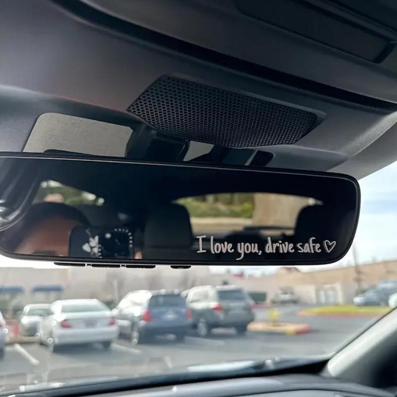 4 Counts Set Vinyl Decal for Car,I Love You Drive Safe Car Mirror Decal,Car Rearview Mirror Sticker,Universal Car Accessory.