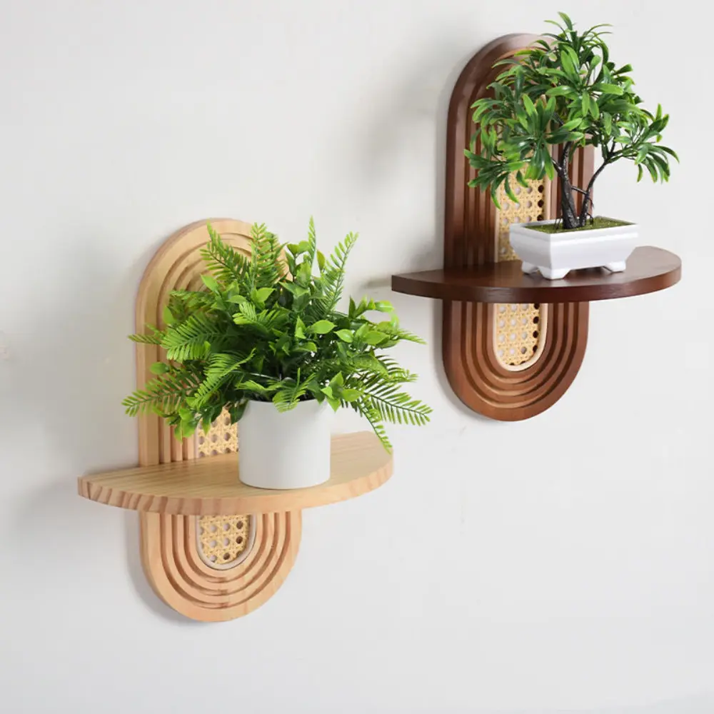 Bohemian Arch Floating Wall Shelf, Single Tier Solid Wood Rainbow Bookshelf Design, Minimalist Boho Wall Display Rack, Perfect Decorative Storage for Living Room, Bedroom and Office, Stylish Practical Housewarming Gift for Home Interior Decoration