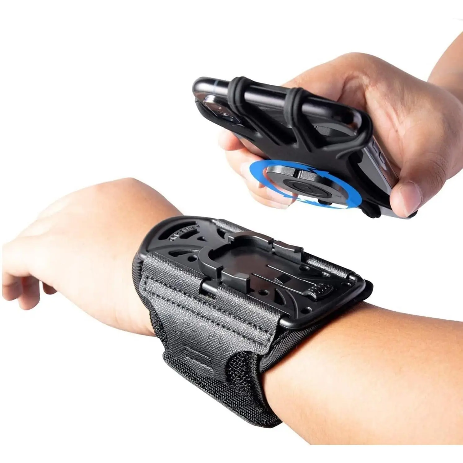Active Running Phone Holder Armband - Detachable, 360°Rotatable Sports Armband with Key Pocket for iPhone 16/15/14/13 Pro/12 Pro/XS/XR/8/7/6s Plus & Samsung Galaxy 4"-6.5" Cellphones
