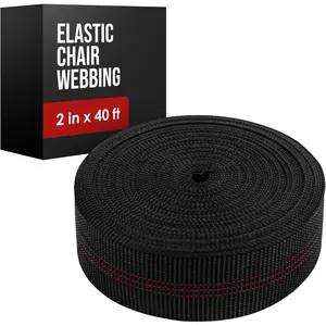 Chair Webbing, Upholstery Webbing, Replacement Straps for Lawn Chairs, Couch Elastic, Upholstery Strapping, Kit for Furniture Repair, Support, Sofa, Dining Seat, Belt, 2 Inch, 40 Foot Roll