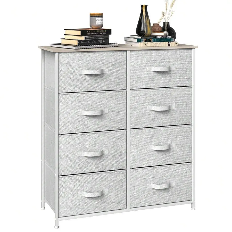 Homnibu Storage Tower With 8 Drawers Organizer Unit Steel Frame, Light Gray Halloween Decorations Halloween Costumes Autumn Decor Festival Decor Back To School Dormitory Storage
