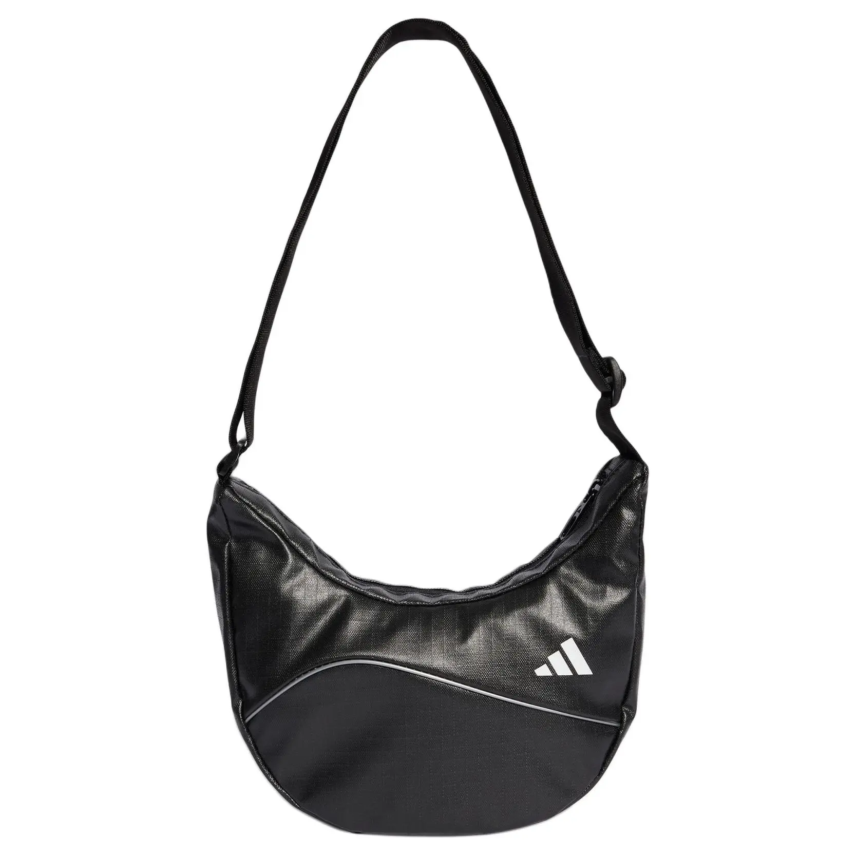 Adidas Glossy Polyester Crossbody Bag for Women, Classic Style in Black