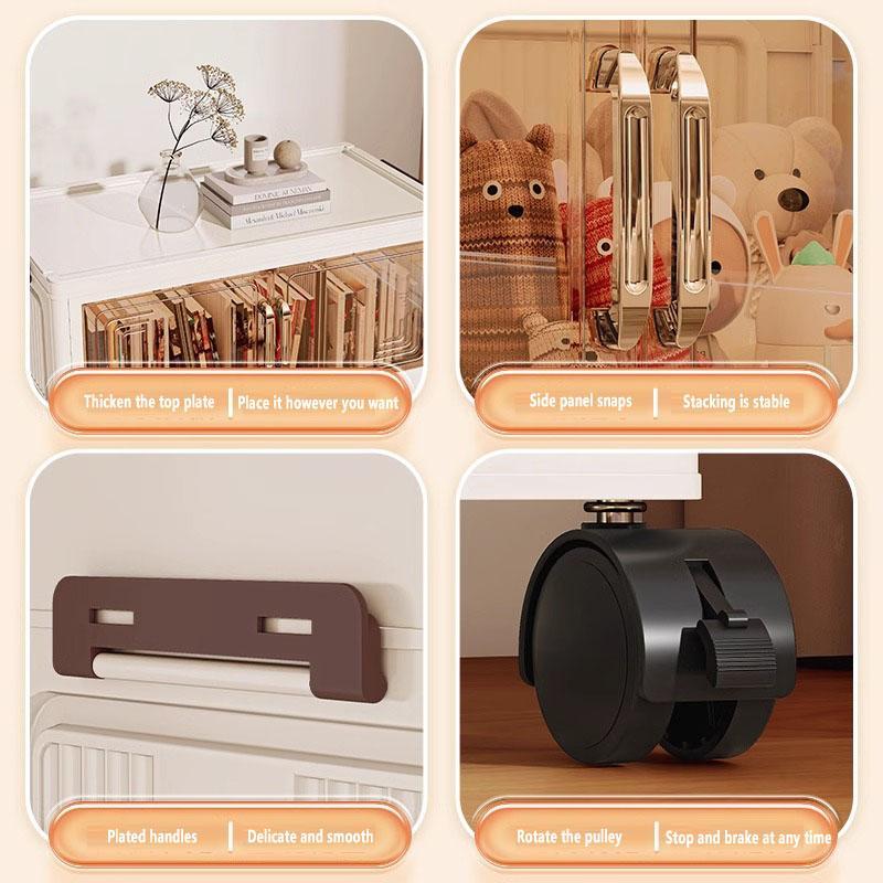 Foldable Storage Cabinet, Multi-layer Plastic Storage Box, Folding Storage Boxes, Home Organizer for Living Room Bedroom, Home Supplies