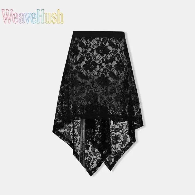 2026 New Retro Slim Lace Mini Skirt, Irregular Hem Layered Sheer Apron Skirt, Fashion Layering Half Slip Bottoming Skirt for Women Daily Matching