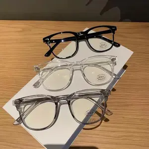 2-Pack Blue Light Blocking Glasses for Women & Men, Photochromic Anti-Eyestrain Lenses with Spring Hinges, Includes Black & Transparent Frames for Computer & Gaming, Blue Light Glasses