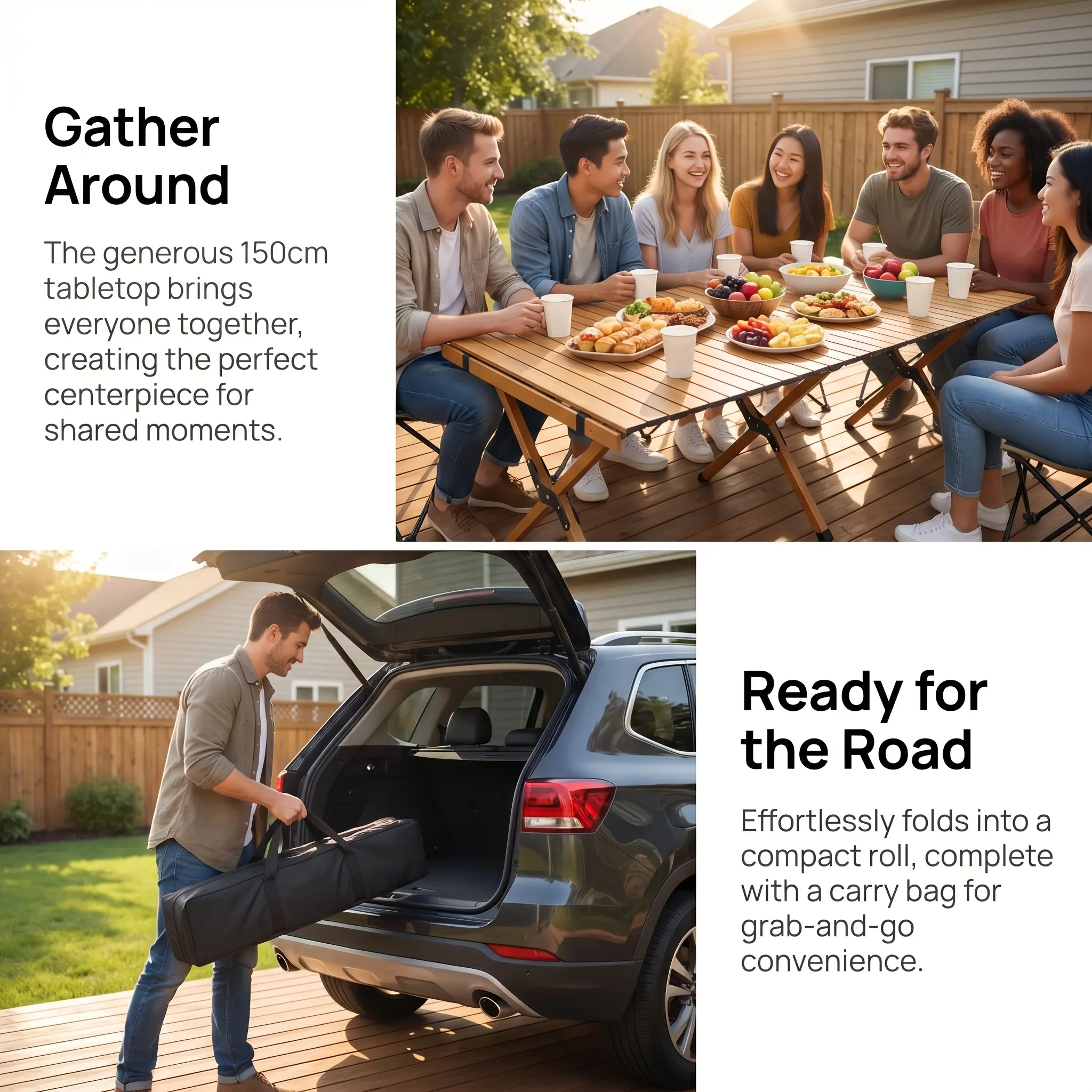 1pc Portable Folding Camping Table, Durable and Lightweight, Easy-to-Set-Up Outdoor Folding Table, Suitable for All-Season Outdoor Activities, Ideal for Outdoor Camping, URBAN WAVE Affordable Camping Table, Portable Foldable Picnic Table