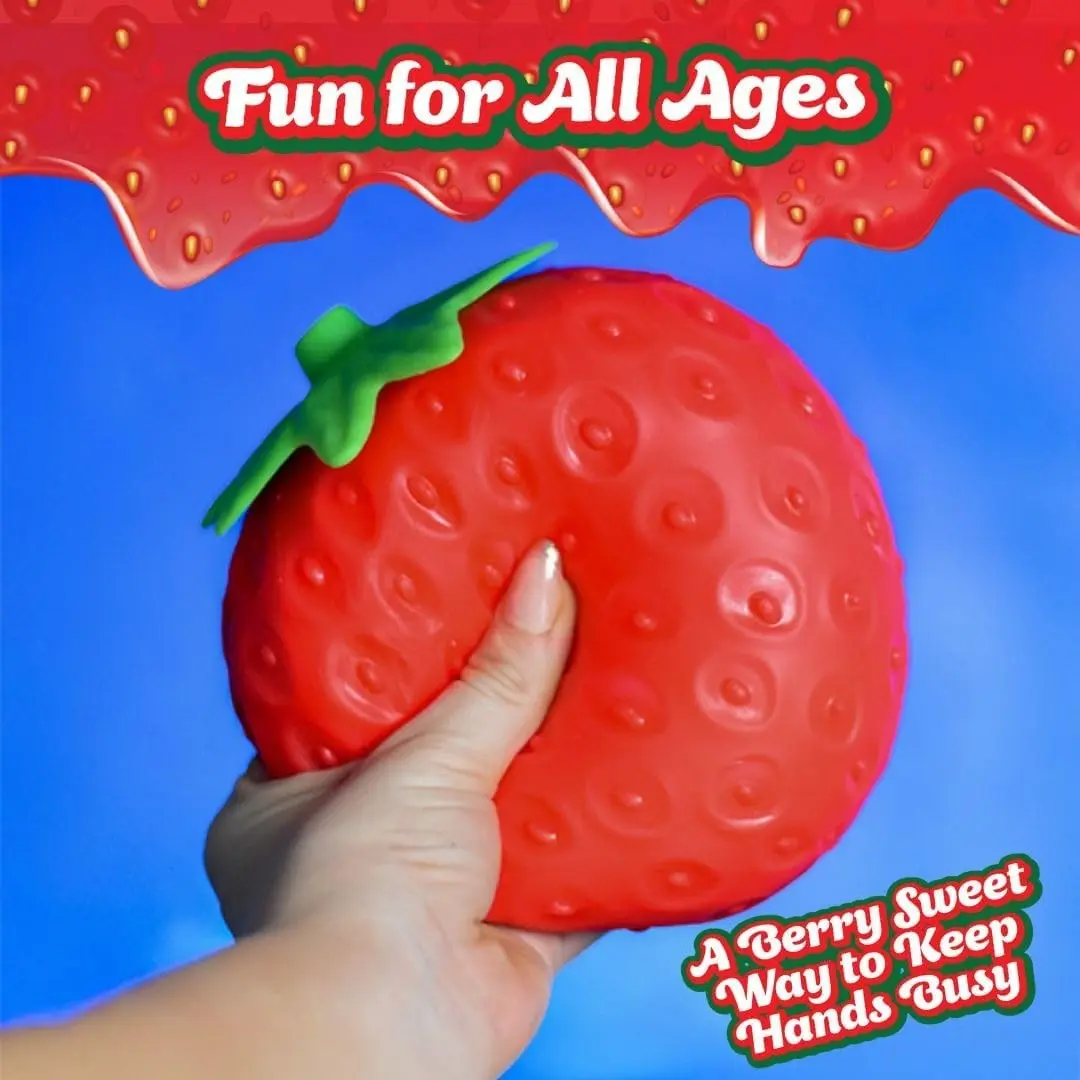 5-Inch Giant Strawberry Soft Toy, Realistic Strawberry Model, Party Gift, Slow Rebound Stress Relief, Gentle Squeeze Relaxation