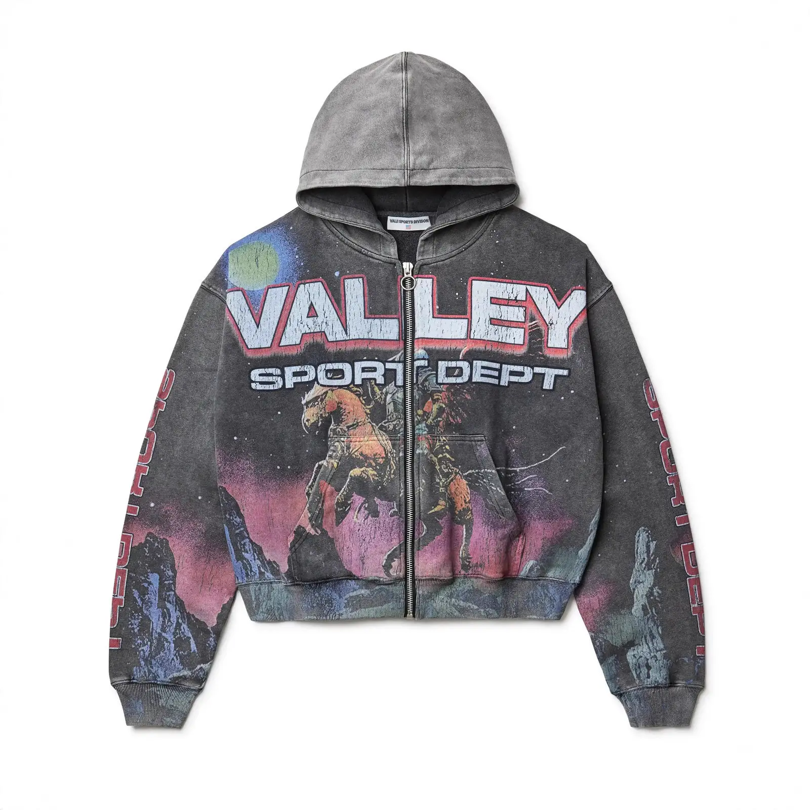 European and American spring and autumn new American-style trendy brand digital 3D printed zip-up Y2K sweatshirt jacket for men and women